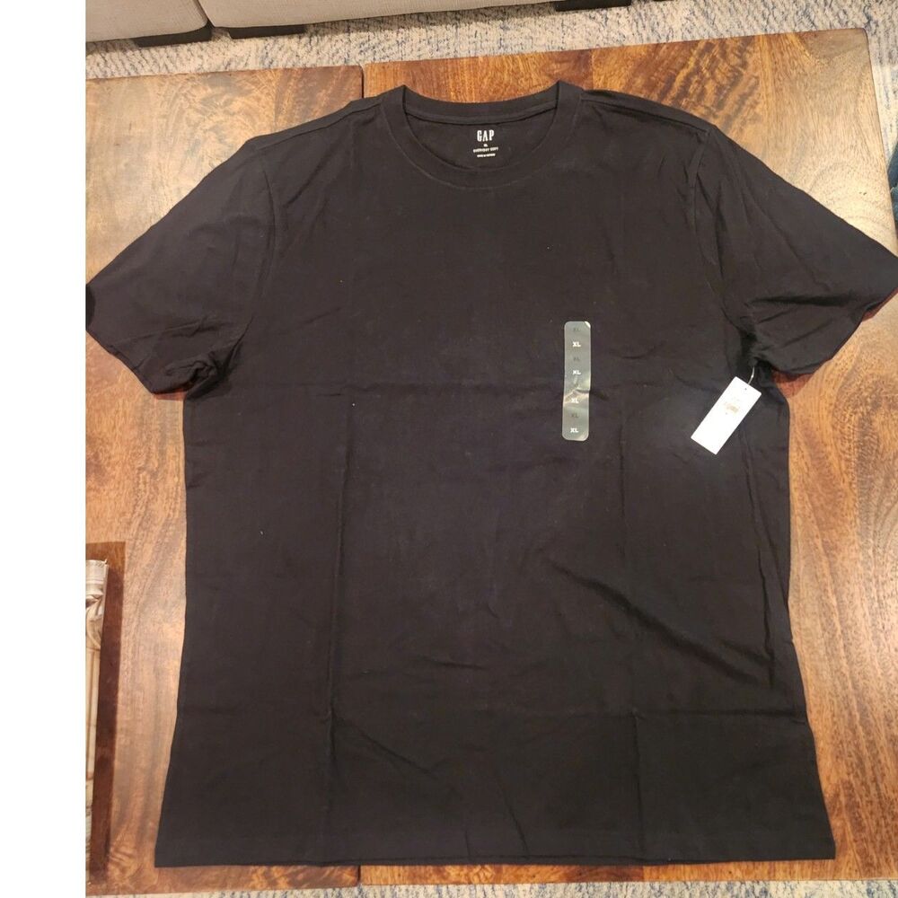 NWT GAP Men's Everyday Soft Crew Neck T-Shirt 100% Cotton Black Size XL